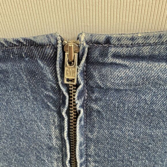 Gap Denim Mini Dress Western Womens Blue Jean Spaghetti Strap Y2K - Picture 7 of 12